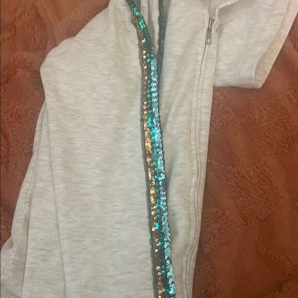 kidpik Light Gray Zip-Up Jacket with Sequin Detail - Picture 3 of 5